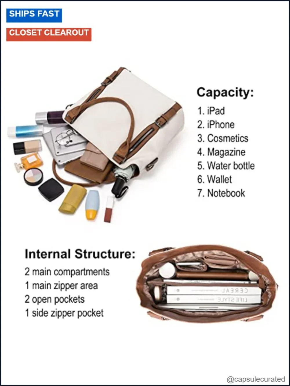 Large Hobo Bag Faux Leather Tote Water Repellent